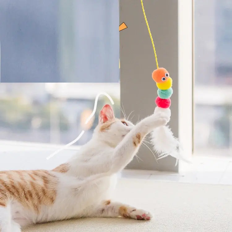 Hanging Cat Toy Feather Wand