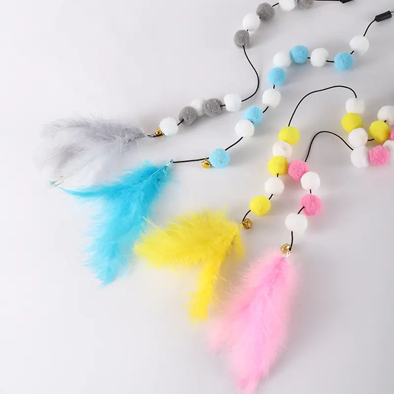 Cat Teaser Wand with Pom Poms
