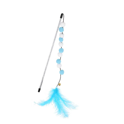 Cat Teaser Wand with Pom Poms