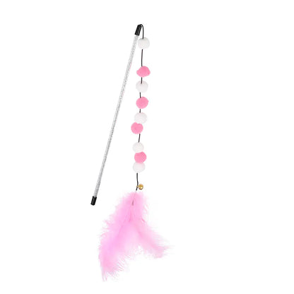 Cat Teaser Wand with Pom Poms