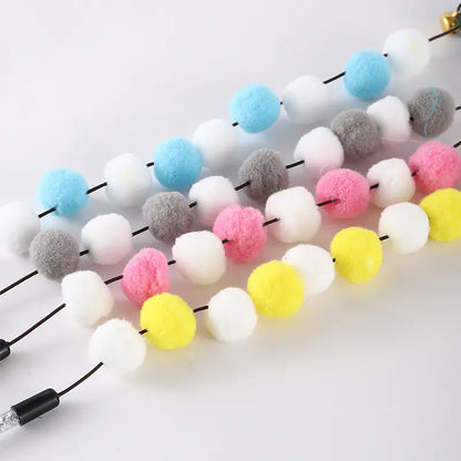 Cat Teaser Wand with Pom Poms